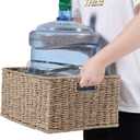 HOONEX Large Wicker Baskets for Storage, Seagrass Baskets with Dual Handles, Woven Set of 2, Natural