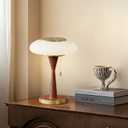 Mushroom Lamp Table Lamp for Bedroom,Desk Bedside Small Lamps for Living Room Night Stands,Mushroom Decor Cute Mini Modern Mid Century Lamps,Unique Aesthetic Home Living Room Decor (Gold)