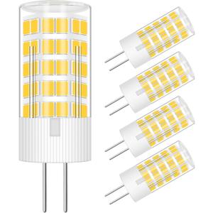 5 Pack G4 12V LED Light Bulbs, 4W (40w 30w Halogen Equivalent) Warm White 3000k AC DC 400 LM, G4 JC T3 Bi-Pin Base Bulb for Home and Landscape Lighting