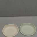 7 Ruby Road Anti Whisker Fatigue Cat Bowl, Set of 2 - Wide Food Bowls, Wet and Dry Shallow Food Dish, Small Cat Dishes for Indoor Cats, Cute Kitten Bowls Whisker Friendly & Relief, Non-Slip Plates (Mint Green and Cream)