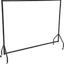 Amazon Basics Heavy Duty Portable Rolling Garment Rack, Hanging Clothes Organizer Rail for Display and Storage, Easy to Assemble, 72 x 60 inches, Black (1.82 X 1.52 M)