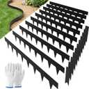 SnugNiture Galvanized Steel Landscape Edging - 4.5 inch Hammer-in Metal Garden Edging with 11Pcs Stakes, Edging for Lawn, Flower Bed and Yard - Garden Edger Border (33Ft Total)