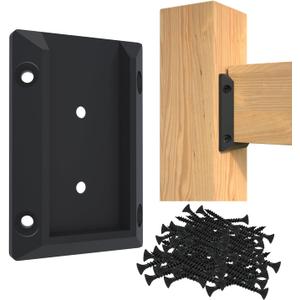 50P Deck Railing Bracket Connectors for 2"x4" (Actual 1.5" x 3.5") Wood Post, Black Wood Post to Handrail Connection, Nylon Deck Railing Hardware for Fence, Balcony, Stair Railings