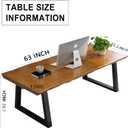 Modern Solid Wood Executive Desk Spacious and Minimalist Home Office Workstation Perfect for Writing and Professional Use (Light Brown, 63in)