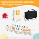 Rummy Cube Set, 2026 New 6 Player Edition with 6 Wooden Racks/Trays, 160 Large Numbers Rummy Melamine Tiles with Zippered Case, Rummy Travel Game Set - Classic Board Games for Family Adults Kids