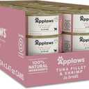 Applaws Natural Wet Cat Food, 24 Count, Limited Ingredient Canned Wet Cat Food, Tuna with Shrimp in Broth, 2.47oz Cans