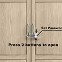 4 Pack Child Proof Sliding Cabinet Door Code Locks Baby Safety Cupboard Locks Adjustable U Shaped Cabinet Latches for Knob Handle Drawers Closet Plastic (4 PCS, White)