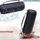 LTGEM Case Compatible with JBL Flip 7/5 / 6 / Grip Waterproof Portable Bluetooth Speaker, Office Hard Travel Carrying Storage Bag - Black+Red(Case Only)