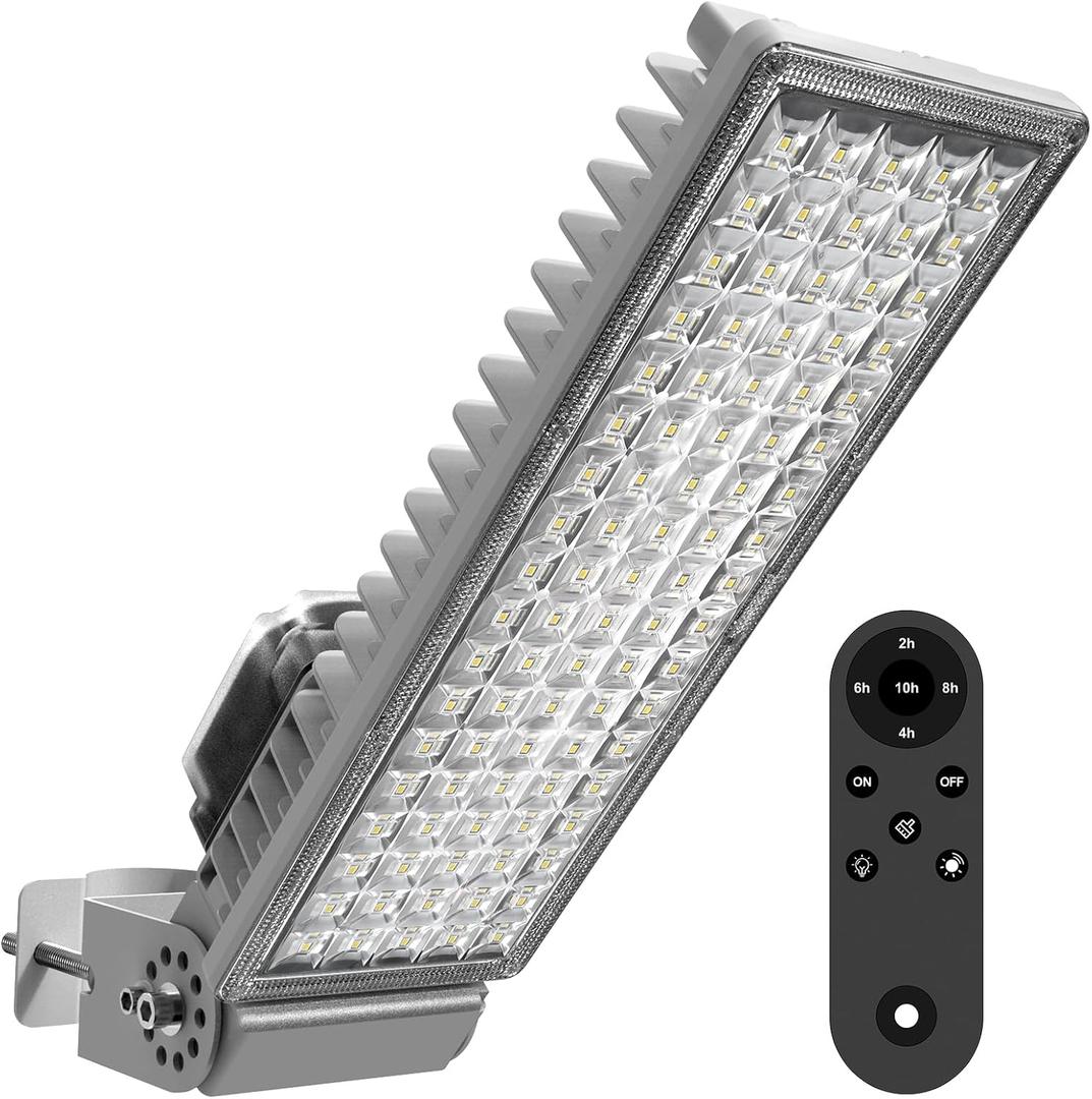 100W LED Flood Lights Outdoor with Photocell & Remote, 14000lm Dusk to Dawn LED Parking Lot Light, 6500K Daylight Security Light, IP67 Waterproof Stadium Lights for Garten Yard