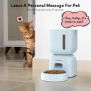 Automatic Cat Feeder and Water Dispenser FW1, Wire or Battery Cat Food Dispenser Timer Pet Feeder - Locking Lid, Desiccant Bag, Programmable Portion Control, 4 Daily Meals, 10s Voice Recorder-Blue