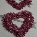 Valentine's Day Tinsel Decor in Pink and Red 14 x13 Inches Heart-Shaped Metal Wreath Frames Making Art Material Supplies for Valentines Wedding Wall Floral Garden Pack of 2 I'ml