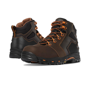 Danner Vicious 4.5” Composite Toe Work Boots for Men - Full-Grain Leather with Breathable Gore-Tex Lining, Speed Lace System & Non Slip Heel Outsole size 11 (Brown/Orange)
