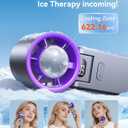 Portable Handheld Turbo Fan with Ice Cooler, 199 Speed Personal Fan,5500mAh Rechargeable,20H Cooling Time,20000 RPM Powerful Silent Motor, Summer Essential for Travel/Outdoor/Office, Grey Purple