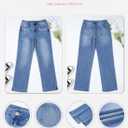 SHEWIN Straight Leg Jeans for Women Trendy High Rise Tapered Flare Jeans Stretchy Wide Leg Ankle Denim Pants with Pockets (8, Beau Blue)