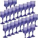 Fun Express Wine Glasses Purple Patterned Plastic Bulk 48 Ct