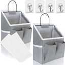 2pcs Small Wall Hanging Baskets for Organizing, Wall Hanging Storage Bags as Over the Door Organizer, Wall File Organizer, Rv Storage and Organization. For Bedroom, Office, Camper (Gray) (Gray-small (2 Pcs))