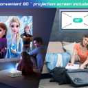 TMY Projector with WiFi and Bluetooth80" screen includedNative 1080P Outdoor Projector, 4K Supported Portable Projector, Compatible with iOS/Android/PC/TV Stick/HDMI/USB, Indoor Outdoor Use