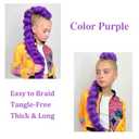 Purple Braiding Hair Pre Stretched Synthetic Braiding hair Extensions for Braids, Purple Hair Extensions for Stage Party Halloween Costume Cosplay 48 Inch 2 Packs