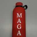 Trump MAGA 2024 Double Wall Insulated Vacuum Water Bottle W/Strap, 17oz/500ml, Stainless Steel Soft Rubber Pastel Surface, BPA Free, Keeps Hot & Cold, Leak Proof For Office,School, Travel (Red)