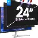 2Pack Magnetic 24 Inch Privacy Screen for Computer Monitor 16:9 Aspect Ratio, Hanging Removable Anti-Blue/Glare Protector Film, Anti Spy Desktop Security Private Filter 24in