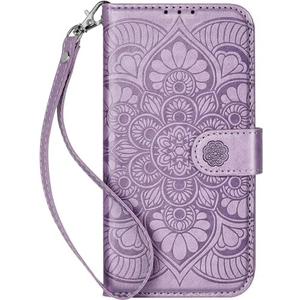 Ateeky Wallet Case for Galaxy S24, [RFID Blocking] 3 Card Holder Stand with Credit Card Slot PU Leather Magnetic Protective Flip Cover for Galaxy S24 (Purple)