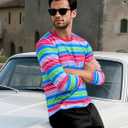 Christmas Sweatshirts for Men Jolly Crewneck Sweater Xmas Long Sleeve Pullover Top Mens (L)