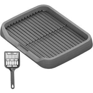 Dog Toilet, Indoor Potty Tray Pet Litter Pan, Puppy Potty Tray, Potty Trainer Puppy Pee Pad for Small Medium Large Dogs, Gray