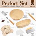 Sourdough Kit with Professional Bread Making Tools - Complete Sourdough Bread Making Kit with 10" Round & 11" Oval Handcrafted Bannetons, Bread Lame, Danish Whisk, Bowl & Dough Scrapers (14-Piece Kit)
