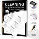 2 x ADHD Cleaning Planner, Cleaning Schedule and Checklist, Undated Daily and Weekly Household Cleaning Checklist Planner, Organize Your Home to Keep Neat and Stress-Free (Black)