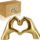 loveparadise Gold Decor,Heart Hands Sculpture for Living Room Decor,Love Finger Modern Statue for Boho Wedding Decorations,Sculptures Home Decor for Shelves