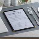 25 Pack of Menu Covers - Single Page, Fits 8.5 x 11 Inch Paper Menu Holder Double Stitched Restaurant Menu Covers-Gold