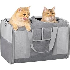 Sedioso Large Cat Carrier for 2 Cats, 21.7X 13.8X 13.8in Pet Carrier for Cat and Dog Up to 38lbs, All-Sided Mesh Cat Carriers with Great Ventilation, Portable Soft Sided Pet Carriers for Traveling