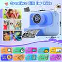 Kids Camera Instant Print, Christmas Birthday Gifts for Girls and Boys, Kids Camera with 32GB Card, Toddler Toy Camera for 3-12 Years Old, Blue