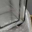 PHOSPHOR Glass Hurricane Candle Holder Set of 3 PCS Large Glass Square Candle Holder Black Lanterns Decorative for Pillar Candle Indoor Candle