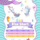 Knee Pads for Kids - ZOOBLISS Toddler Knee and Elbow Pads Set Wrist Guards for Skating Girls Aged 3-12, Kids Protective Gear for Roller Skates Skateboard Bike Scooter, Included Drawstring Bag(Rainbow) (Small, Mermaid Cyan)