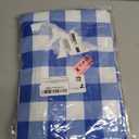 Smiry Picnic Table Cloth 2 Pack, Waterproof Elastic Fitted Tablecloths for 6FT Rectangle Tables, Washable Polyester Buffalo Plaid Tablecloth for Camping, Dining & Outdoor (Blue & White, 30" x 72")