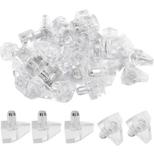 Biaungdo Clear Shelf Support Pegs, 30 Pcs 5mm Plastic Shelf Pins Small Cabinet Shelf Pegs Shelf Holder Pins Bracket Replacement Pegs Cabinet Shelf Clips for Kitchen Furniture Book Shelves Cupboard