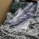 6 ft. Pre-Lit LED Flocked Snow Hinged Pine Artificial Christmas Tree with 250 White Lights