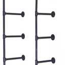 Topower Industrial Country Style Decorative Pipe Wooden Wall ShelvesRustic DIY Ceiling Pipe Shelf Wall Vintage Hung Bracket Industrial Shelves (Black)