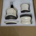 BosilunLife Bathroom Accessories Set of 4 - Beige Bathroom Countet Soap Set Bathroom Decor Bathroom Lotion Soap Dispenser Sets Toothbrush Holder and Soap Dispenser, Soap Dish, Apothecary Jar