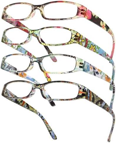 Gaoye 4-Pack Readers for Women, Blue Light Blocking Reading Glasses, Stylish Reading Glasses for Women in 4 Patterns