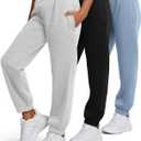 PURE CHAMP Girls Sweatpants 3 Pack Fleece Athletic Joggers, Teen Sweat Pants with Zipper Pockets and Drawstring Size 4-16 (X-Small, Black, Heather Grey, Skyl Blue)