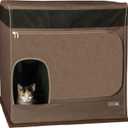 Pet Gear Pro Pawty for Cats with littertraX Mat, Put an end to Scattered Litter, Foldable, Easy Clean, Litterbox not Included, Chocolate