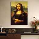 Mona Lisa Canvas Wall Art by Leonardo Davinci Oil Painting Famous Reproduction Prints Poster Gallery Vintage Decor Painting for Dining Room Living Room Frame Direct Hanging 12x15inch