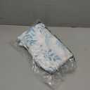 Watercolor Blue White Grey Leaves Round Tablecloth 60 Inch Teal Gray Woodland Leaf Table Clothes Spring Summer Waterproof Reusable Circle Table Cover for Picnic Party Dining Room Home Decor