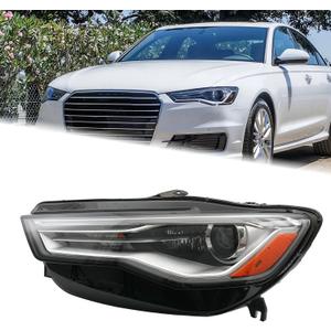 LH HID/Xenon Headlight Assembly Fit for 2016 2017 2018 Audi A6 Quattro S6 LED DRL Headlamp Left Driver Side Without Ballast and Bulb AU2502195 4G0941043H