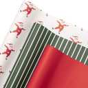 3 Pack  Merry Market Satin Christmas Wrapping Paper (Santa) 30” x 168”