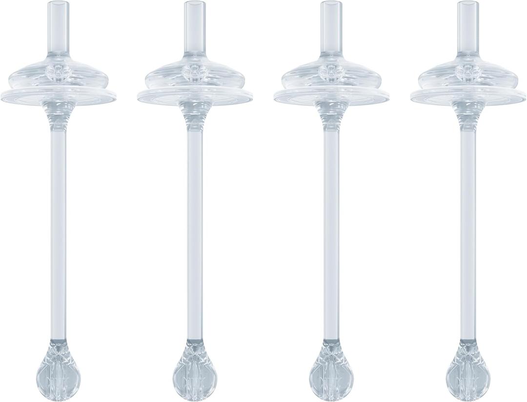 NUK Learner Cup Soft Silicone Replacement Straws, 4-Pack, BPA-free, Dishwasher-safe, Compatible with NUK 10oz. Straw Learner Cup