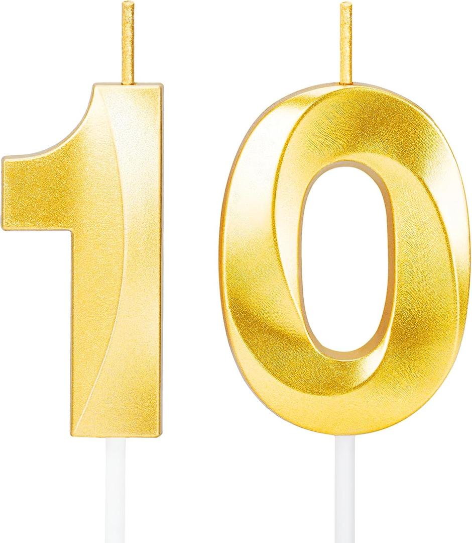 10 Birthday Candle,10th Birthday Decorations,10 Cake Topper Party Decorations,Number Candles for Birthday Cakes