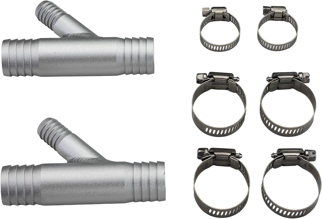 2 Pcs Cab Heater Y-Fitting 1 Inch to 5/8 Hose Clamp Heater Made from Aluminum Compatible with UTV CAN AM RZR SXS Polaris Yamaha Honda